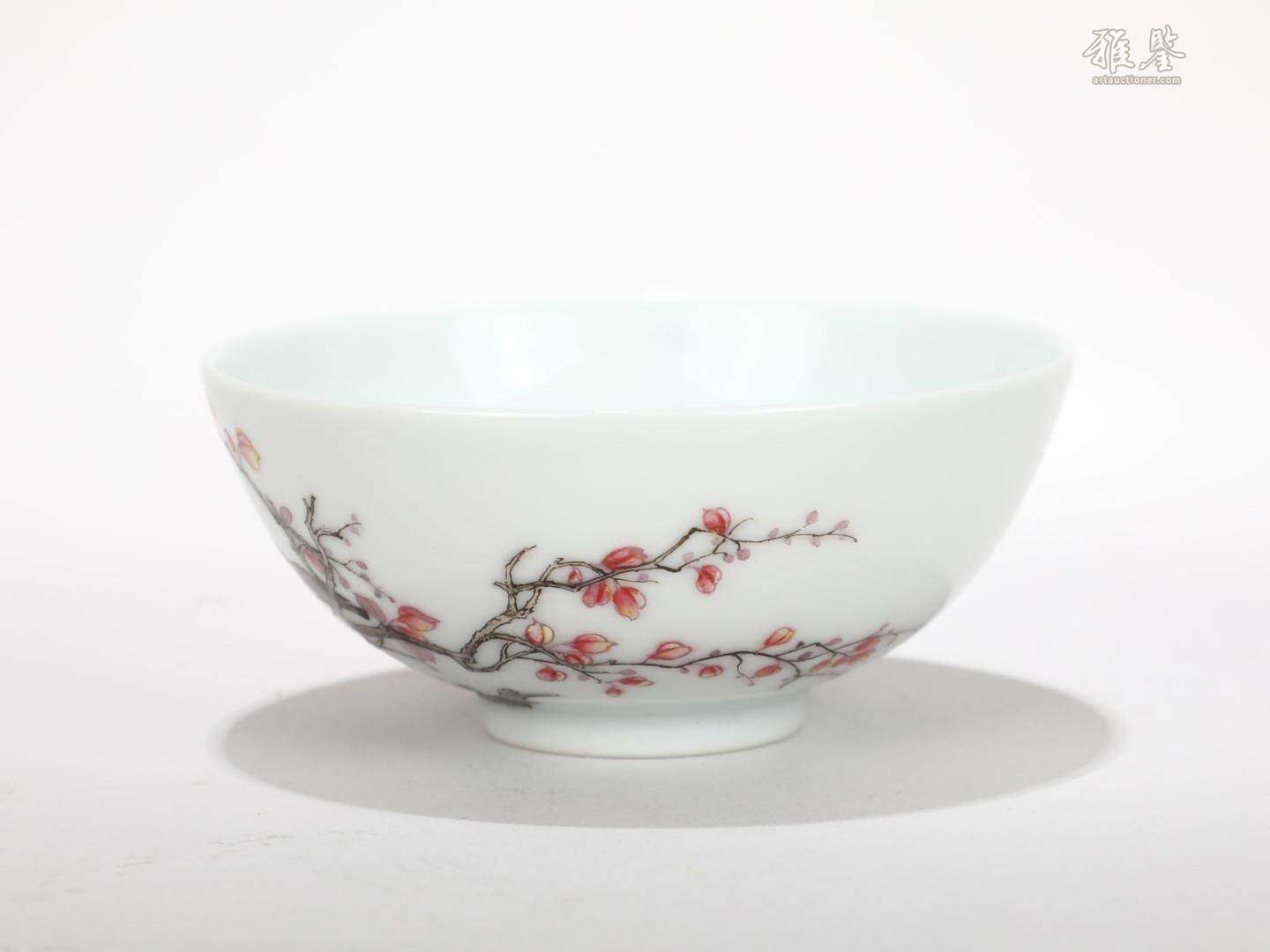 清雍正 粉彩喜上眉梢茶圓